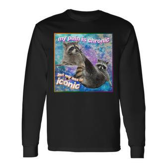 My Pain Is Chronic But My Ass Is Iconic Opossums Lover Long Sleeve T-Shirt - Seseable
