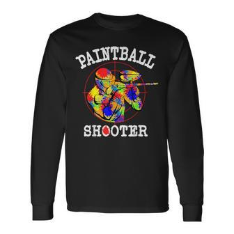Paintball Paintballers Tactical Sports Master Shoot-Out Game Long Sleeve T-Shirt | Mazezy