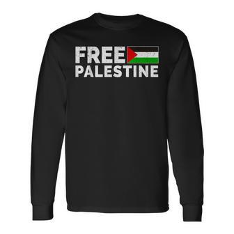 Palestine Flag Free Gaza Long Sleeve T-Shirt - Monsterry CA