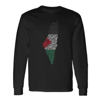 Palestine Free Palestine In Arabic Free Gaza Palestine Flag Long Sleeve T-Shirt - Monsterry CA