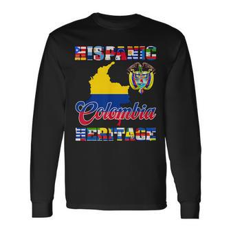 Hispanic Heritage Month Colombia Colombian Flag Pride Long Sleeve - Monsterry