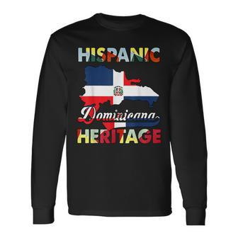 Hispanic Heritage Month Dominican Republic Flag Dominicana Long Sleeve T-Shirt T-Shirt | Mazezy