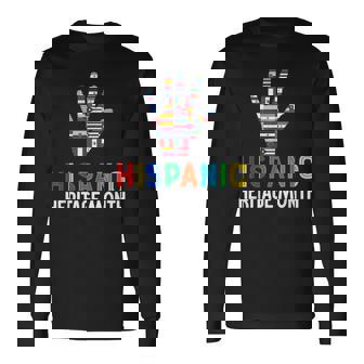 Hispanic Heritage Month Hand Flag Root Latino Long Sleeve T-Shirt T-Shirt | Mazezy