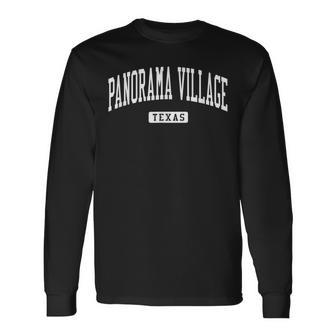 Panorama Village Texas Tx Vintage Athletic Sports Long Sleeve T-Shirt | Mazezy