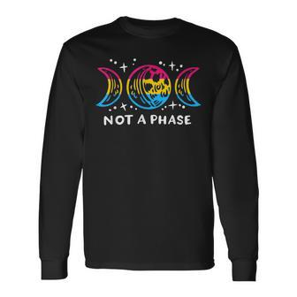 Pansexual Pride Not A Phase Lunar Moon Omnisexual Lgbt Long Sleeve T-Shirt | Mazezy