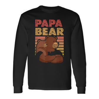 Papa Bear & Cub Adorable Father-Son Bonding Long Sleeve T-Shirt T-Shirt | Mazezy