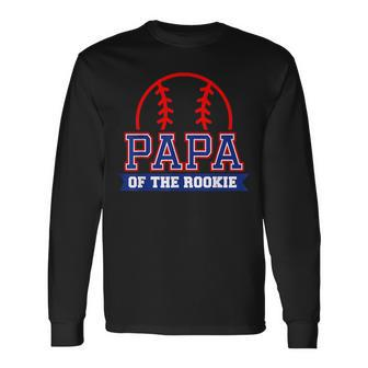 Papa Of Rookie 1St Birthday Baseball Theme Matching Party Long Sleeve T-Shirt T-Shirt | Mazezy