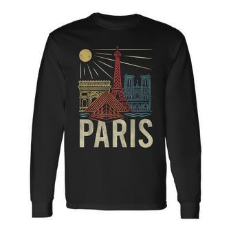 Paris France Paris Vacation Eiffel Tower Paris Souvenir Long Sleeve - Monsterry CA