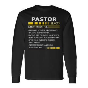 Pastor Name Pastor Facts V2 Long Sleeve T-Shirt - Seseable