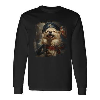Patriotic American Eskimo Dog Long Sleeve T-Shirt