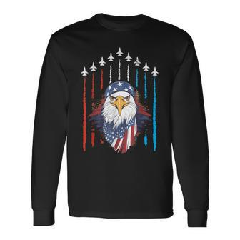 Patriotic Eagle July 4Th Of July Fourth July American Flag Long Sleeve T-Shirt | Mazezy CA