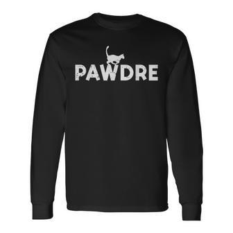 Pawdre Cat Dad Cute Fur Papa Fathers Day Pet Paw Daddy Long Sleeve T-Shirt