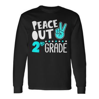 Peace Out 2Nd Grade Graduation Last Day School 2023 Long Sleeve T-Shirt T-Shirt | Mazezy