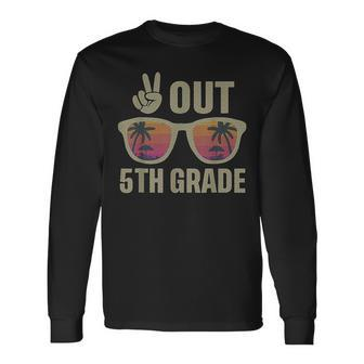 Peace Out 5Th Grade Last Day Of School 5Th Graduation Long Sleeve T-Shirt T-Shirt | Mazezy