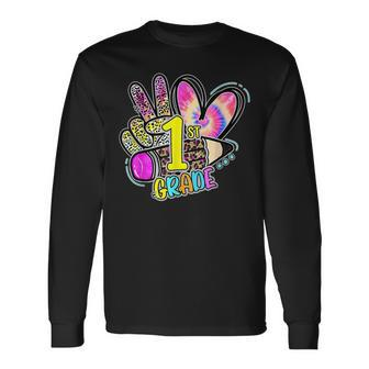 Peace Out First Grade Last Day Of School End Of School Long Sleeve T-Shirt T-Shirt | Mazezy