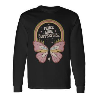Peace Love Butterflies Butterfly Peace Love Butterflies Butterfly Long Sleeve T-Shirt - Monsterry DE