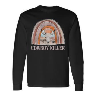 Peace Love Cowboys Killer Western Deserts Howdys Bull Skulls Skulls Long Sleeve T-Shirt T-Shirt | Mazezy