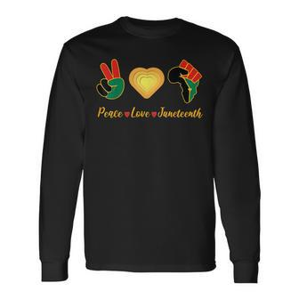 Peace Love Junenth Pride Black Girl And King Pride Month Long Sleeve T-Shirt T-Shirt | Mazezy