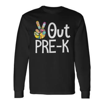 Peace Out Pre K Last Day Of School Pre K Graduate Long Sleeve T-Shirt T-Shirt | Mazezy CA