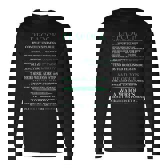 Peacock Name Peacock Completely Unexplainable Long Sleeve T-Shirt | Seseable UK