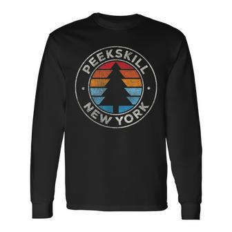 Peekskill New York Ny Vintage Graphic Retro 70S Long Sleeve T-Shirt | Mazezy