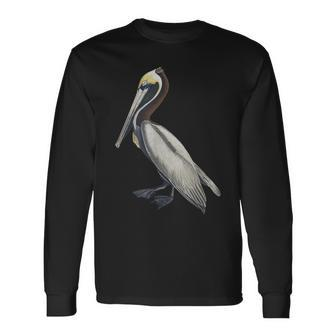 Pelican Cute Brown Pelican Long Sleeve T-Shirt | Mazezy