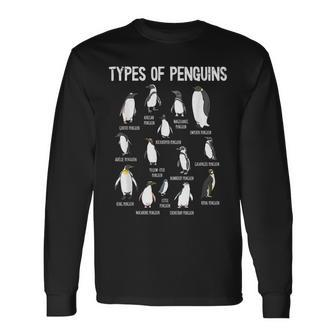 Penguin Lover Penguins Of The World Types Of Penguins Long Sleeve - Seseable