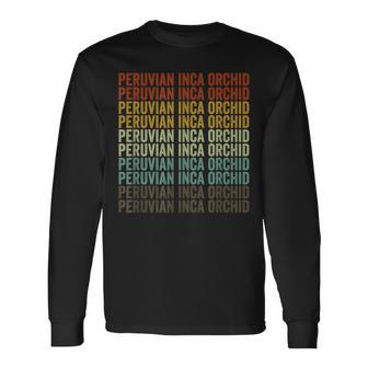 Peruvian Inca Orchid Retro Long Sleeve T-Shirt | Mazezy