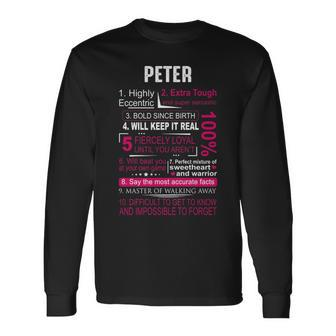 Peter Name Peter Name V2 Long Sleeve T-Shirt - Seseable