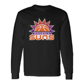 Phoenix Basketball Suns Basketball Ball Shine Basketball Long Sleeve T-Shirt T-Shirt | Mazezy