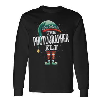 Photographer Elf Christmas Group Xmas Pajama Party Long Sleeve T-Shirt - Monsterry