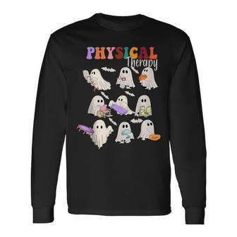 Physical Therapist Halloween Cute Ghost Physical Therapy Pt Long Sleeve T-Shirt - Seseable