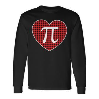 Pi Day Buffalo Plaid Heart 314 Symbol Math Nerd Pi Day Long Sleeve T-Shirt T-Shirt | Mazezy