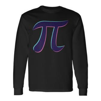Pi Day Retro Vaporwave 80S 90S Style Math Lover Pi Day Long Sleeve T-Shirt T-Shirt | Mazezy
