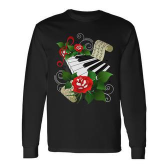 Piano Keyboard Piano Long Sleeve T-Shirt | Mazezy