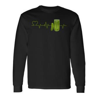 Pickle Lover Heartbeat For Pickles Lover Long Sleeve - Seseable