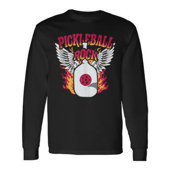 Pickleball Rock Dink It Long Sleeve T-Shirt T-Shirt | Mazezy