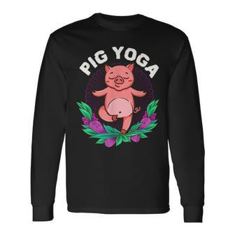 Pig Yoga Meditation Cute Zen For Yogis Meditation Long Sleeve T-Shirt | Mazezy