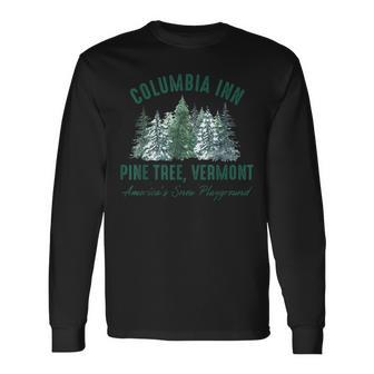 Pine Tree Vermont Always A White Christmas Tree Holiday Long Sleeve T-Shirt | Mazezy