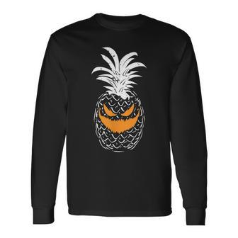 Pineapple Pumpkin Spooky Scary Monster Halloween Long Sleeve T-Shirt T-Shirt | Mazezy