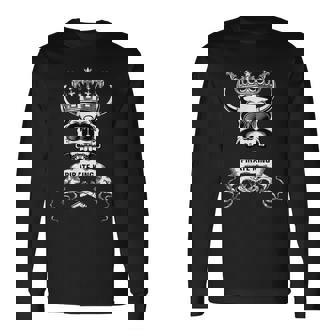 Pirate King Awesome Skull Skeleton Horror King Long Sleeve T-Shirt | Mazezy
