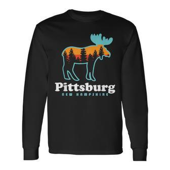 Pittsburg Nh Moose Pittsburg New Hampshire Long Sleeve T-Shirt | Mazezy