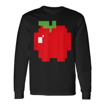 Pixel Apple 80S Video Game Halloween Group Costume Long Sleeve T-Shirt | Mazezy