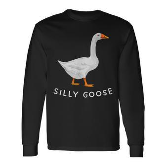 Playful 'Silly Goose' Quirky And Fun Long Sleeve T-Shirt | Mazezy
