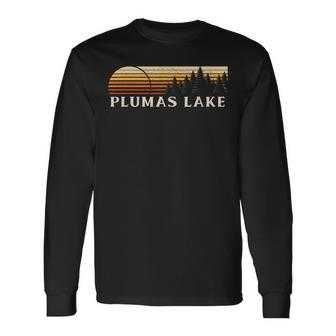 Plumas Lake Ca Vintage Evergreen Sunset Eighties Retro Long Sleeve T-Shirt | Mazezy