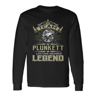 Plunkett Name Team Plunkett Lifetime Member Legend V2 Long Sleeve T-Shirt - Seseable