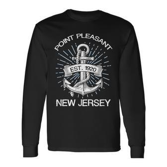 Point Pleasant Nj Vintage Nautical Anchor And Rope T Long Sleeve T-Shirt | Mazezy AU