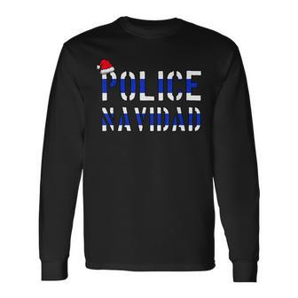 Police Navidad Police Officer Ugly Christmas Sweater Long Sleeve T-Shirt - Monsterry