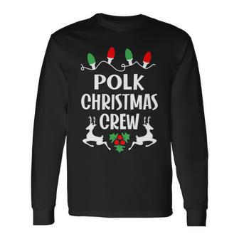 Polk Name Christmas Crew Polk Long Sleeve T-Shirt - Seseable