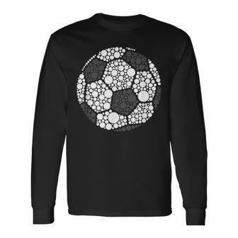 Polka Dot Football Soccer Lover Happy Dot Day Sport Ball Long Sleeve T-Shirt | Mazezy